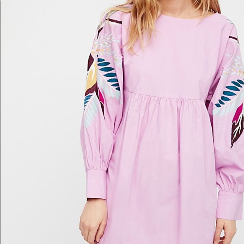 Free people light purple embroidered dress